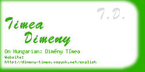 timea dimeny business card